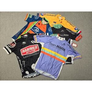 Lot of 5 Cycling Jerseys Mixed Brands & Events – Team Maria, Hammer Nutrition